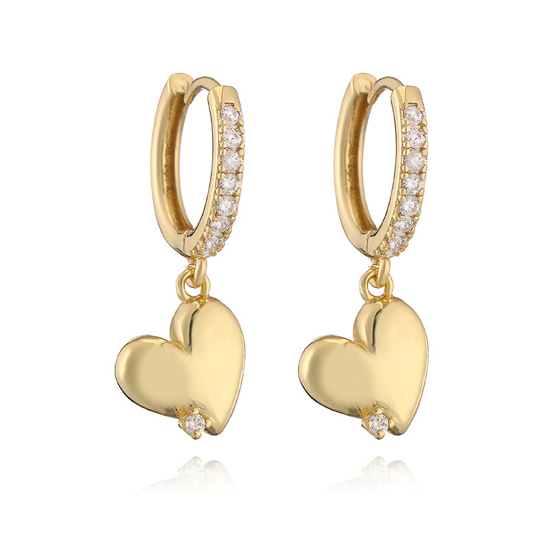 6g Weight Copper Ear Needle Material Zircon Inlay Material Charm Sleeper Hoop Earrings, Earrings Classification 1 Pair Quantity Holiday, Banquet, Daily Occasion Copper Material Cherry, Heart Shape Pattern Women's Gender Inlay Design Sweet Style 1 Pair Sweet Cherry Heart Shape Inlay Copper Zircon Earrings 22
