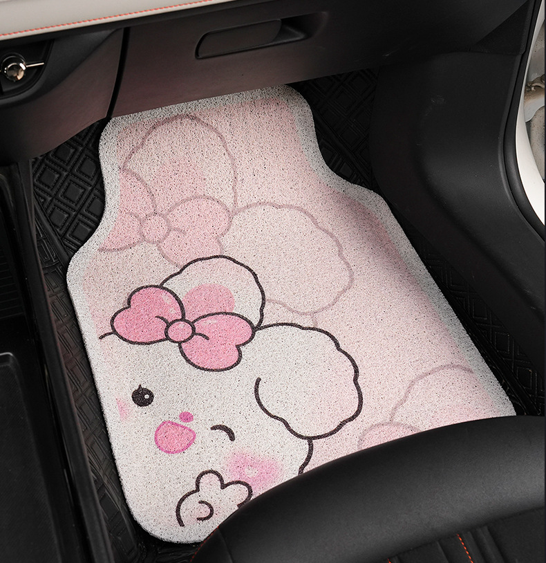 Blue Rain Silk Circle Car Floor Mats Cute Cartoon Car Wear-Resistant Easy Care Protective Mat Single Piece Car Floor Mats Wholesale