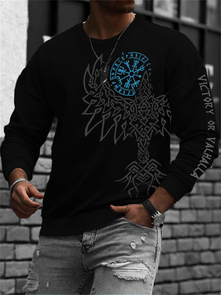 Nueva venta caliente transfronteriza suéter 3d impresión digital deportes de calle para hombres tendencia de moda suéter de cuello redondo trabajador de origen