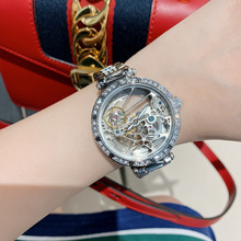 dinimi新款女士機械手表鋼帶鏤空手表潮流水鑽氣質時尚防水腕表女