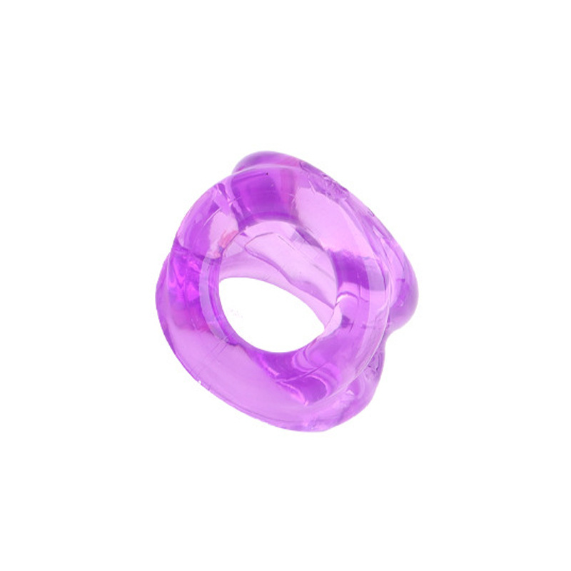 Triple-Ring TPE Erection Control Ring, Manual Non-Vibrating Cock Ring, Black — detail image 7
