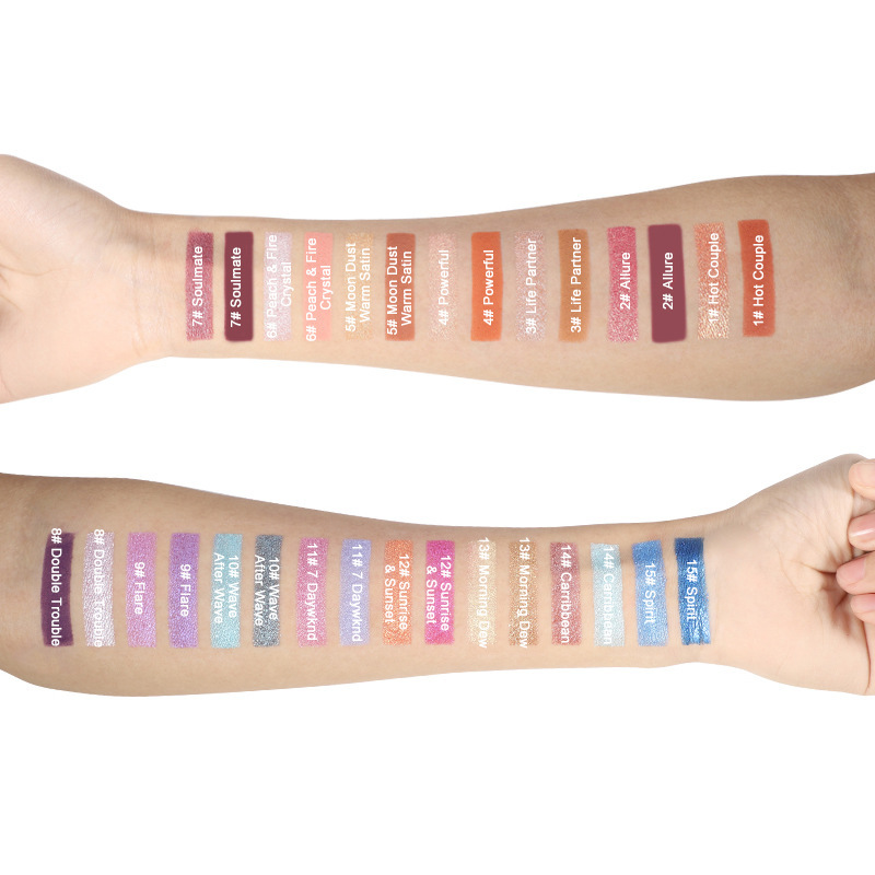 Maquillaje transfronterizo, sombra de ojos de dos colores, combinación de acabado nacarado en uno, paleta de sombras de ojos en polvo delicada y no voladora, multiusos