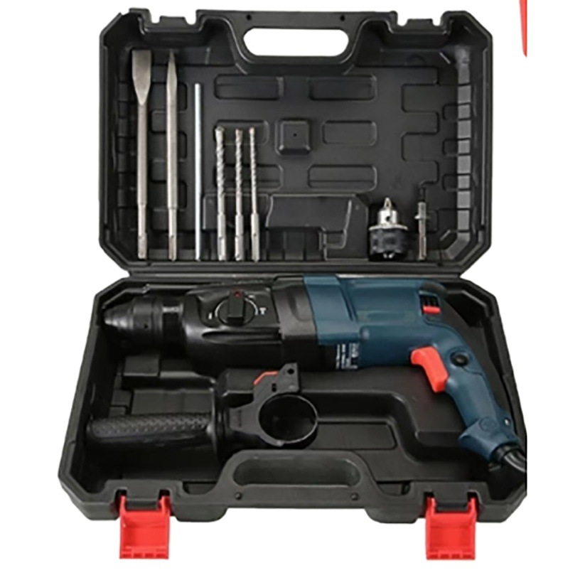 Martillo eléctrico de mango redondo, martillo de impacto tres en uno de hormigón de alta potencia, fabricante de martillo eléctrico enchufable ligero 26 de tres usos