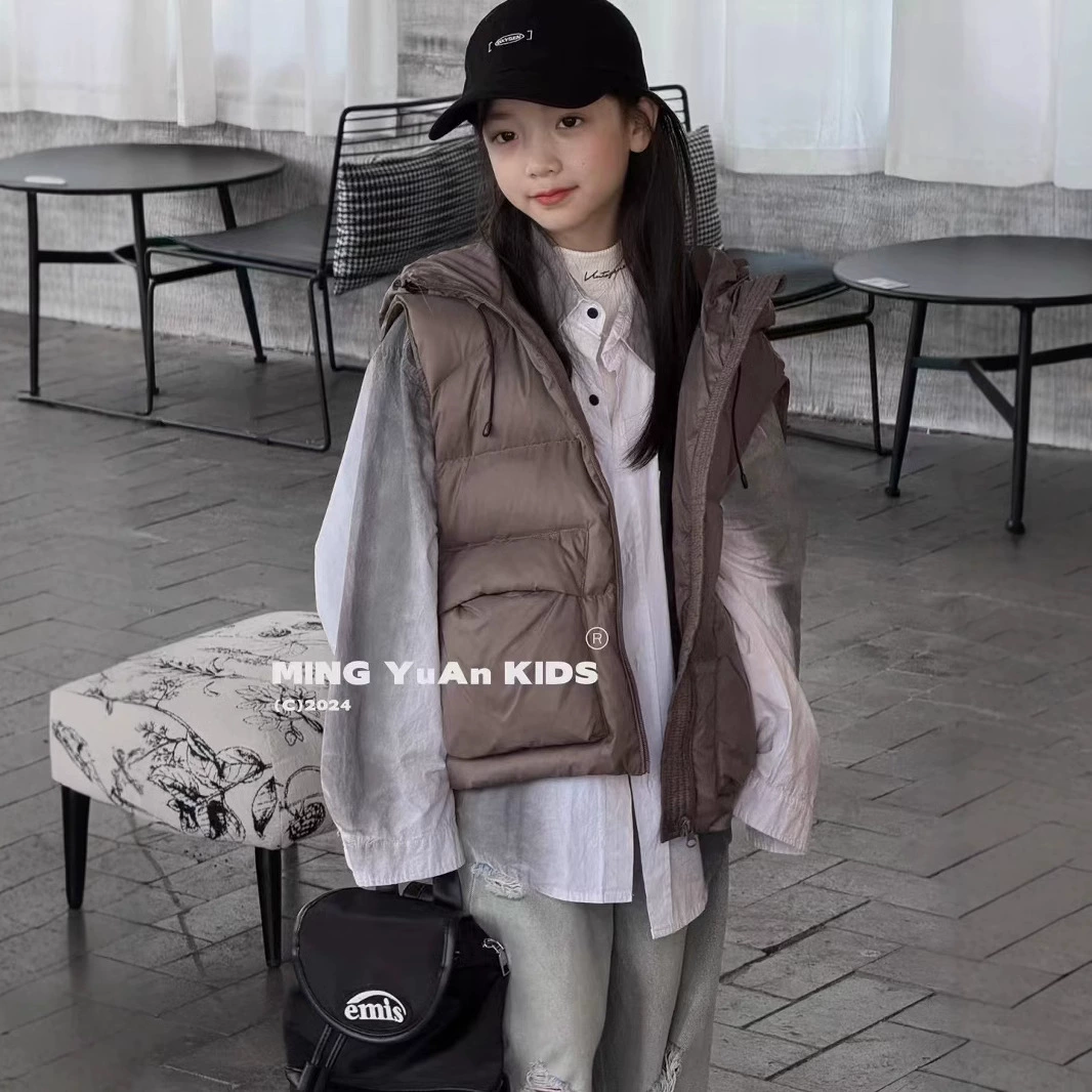 Новый детский пуховый жилет 2024 осень и зима