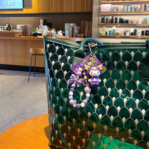 Authentic Takara Tomy Bead Bracelet Keychain with Creative Lulumin Car Bag Charm Keychain Figurine Pendant