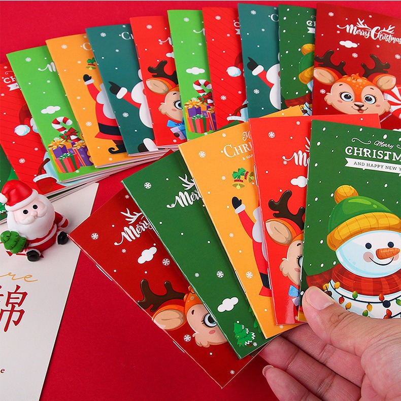 Cross-border Christmas notebook, portable pocket notebook, student and children's holiday gift, Christmas present wholesale