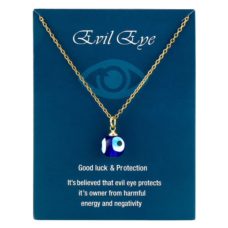 Stainless Steel Fashion Metal Eye Pendant Necklace display picture 1