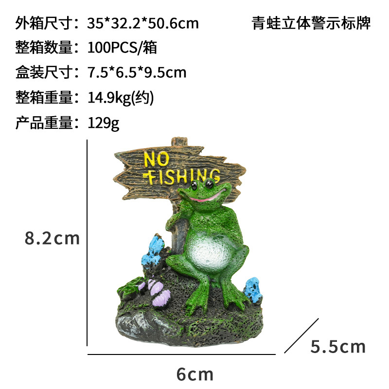 Decoración de resina decorativa de paisajismo de acuario, animal submarino, caballito de mar, cocodrilo, delfín, pez payaso, letrero al por mayor