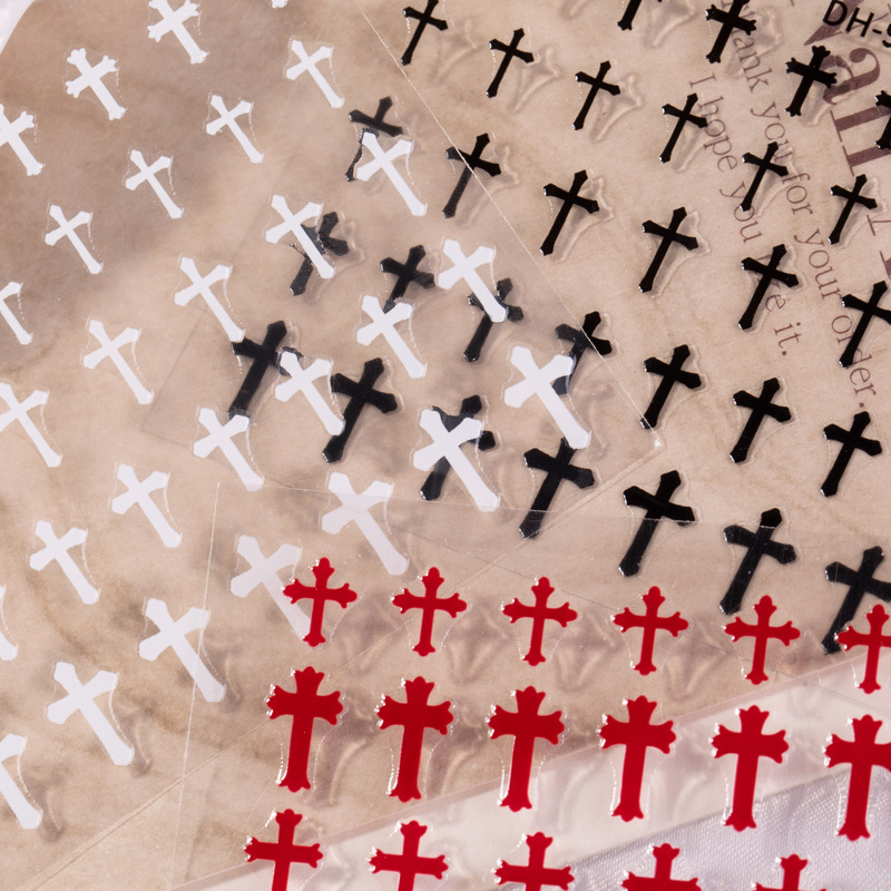 Solid Color Cross Nail Stickers Flat Adhesive Simple Versatile Cross Nail Stickers Accessories Dh931