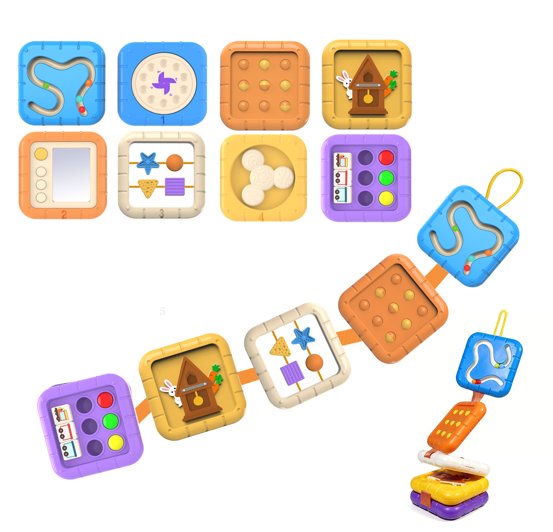 Busy Board Ayna Montessori Erken Eğitim Zeka Oyuncağı İnce Motor Becerisi Eğitim Oyunu Uluslararası Sertifikalı