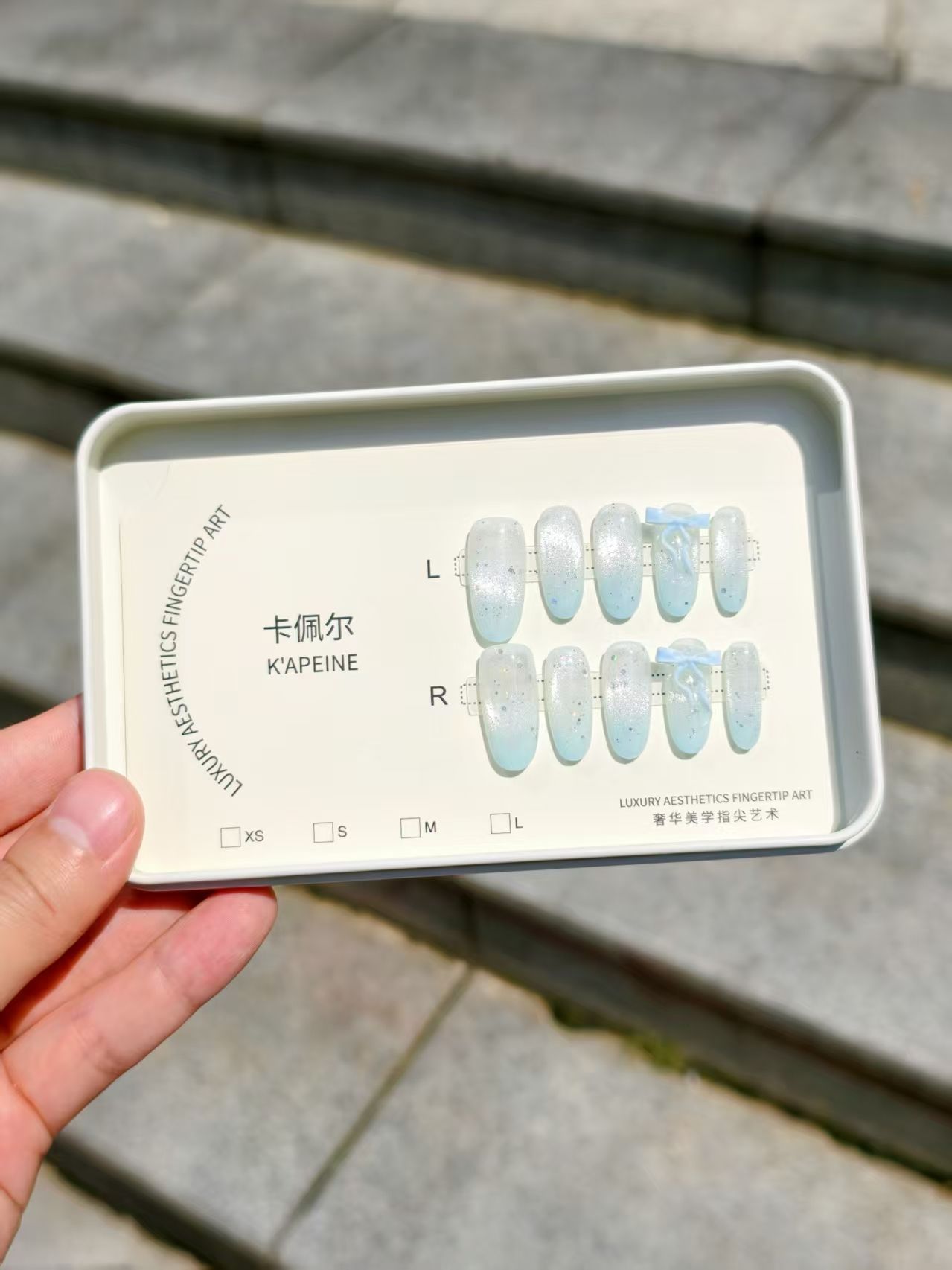 [Puro deseo de diamantes] Arte de uñas hecho a mano puro, temperamento degradado, atmósfera avanzada, uñas blancas hechas a mano simples