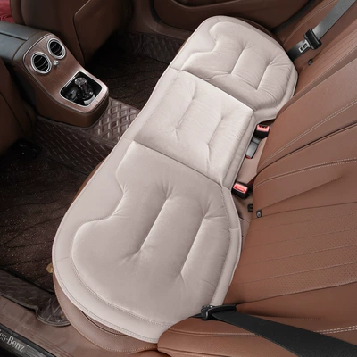 Seat Cushion Car Warm — Universal seat cover - new-flannel-rear-seat-cushion-off-white-1-piece-46465