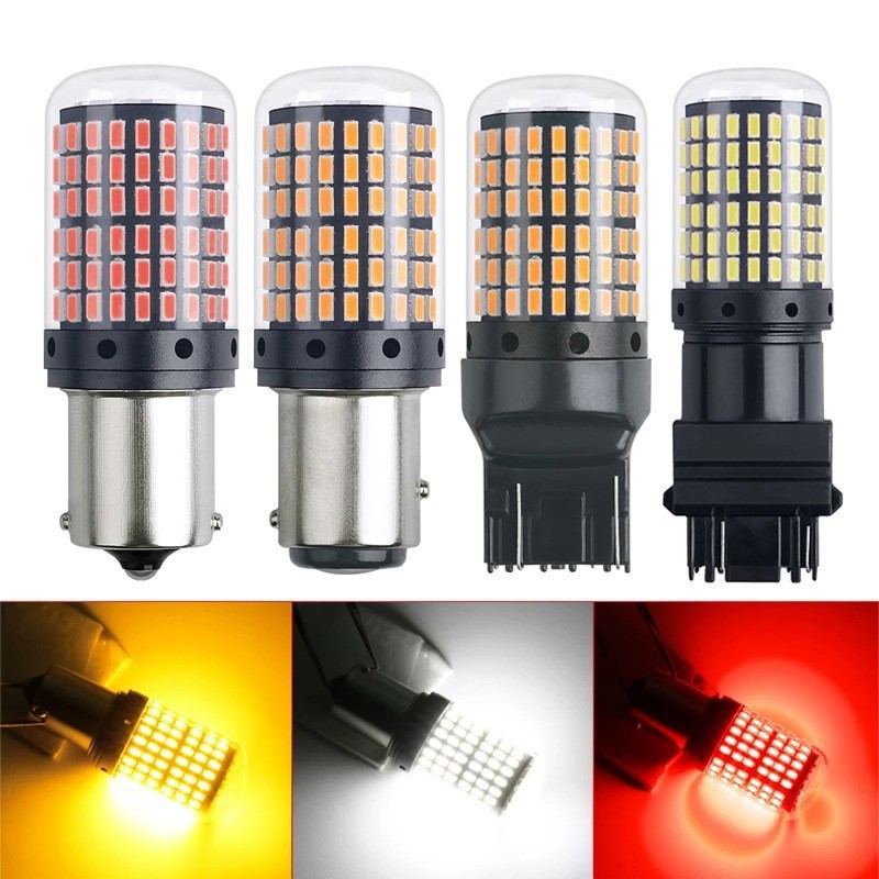 Car LED Brake Light Turn Signal Light 1156 T20 3014 144smd Bulb Anti-Flicker Canbus High Brightness