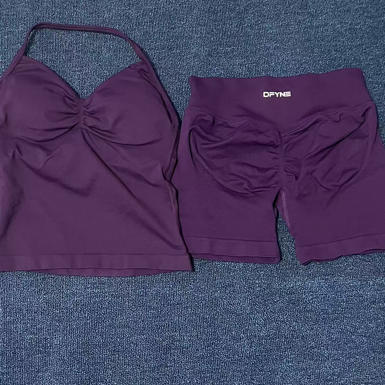 AliExpress venta caliente DFYNE nuevo fitness yoga traje deportivo chaleco halter sujetador pantalones cortos traje mujer