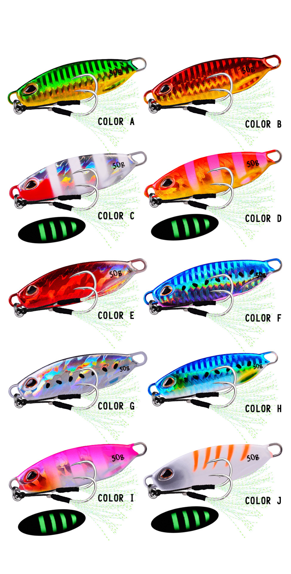 4 Colors Metal Jigging Spoon Lures Wertical Jigs Fresh Water Bass Swimbait Tackle Gear