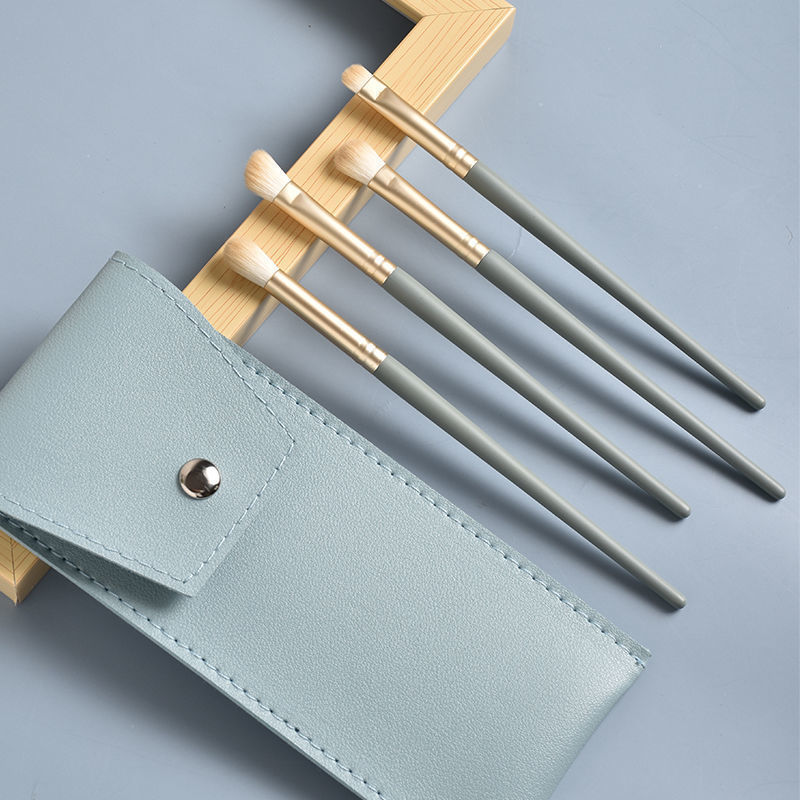 Nuevos 4 pinceles delineador de ojos de imitación de pelo de caballo, pinceles para detalles de sombra de ojos, pinceles de maquillaje de ojos, corrector de manchas finas, juego de pinceles portátil