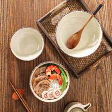 陶瓷泡面碗大容量日式复古釉下彩面馆碗家用拉面汤碗陶瓷餐具饭碗