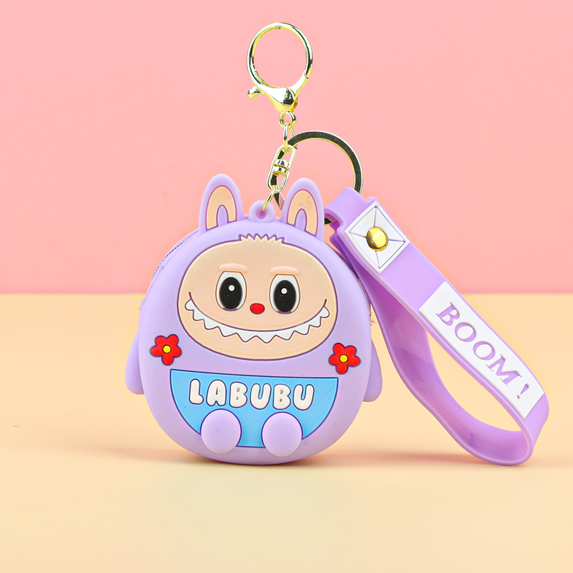 子供用ラブブ小銭入れシリコンプチギフトキーホルダーペンダントカードキャッチャーマシンプチギフトラブブ