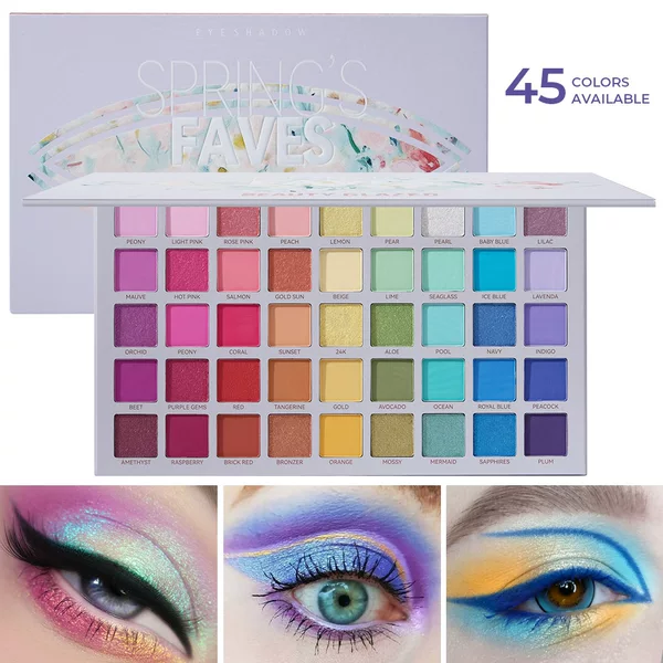 Beauty Glazed 45-Color Chameleon Eye Shadow Pearlescent Matte Rainbow Eye Shadow Palette Cross-Border European and American Makeup