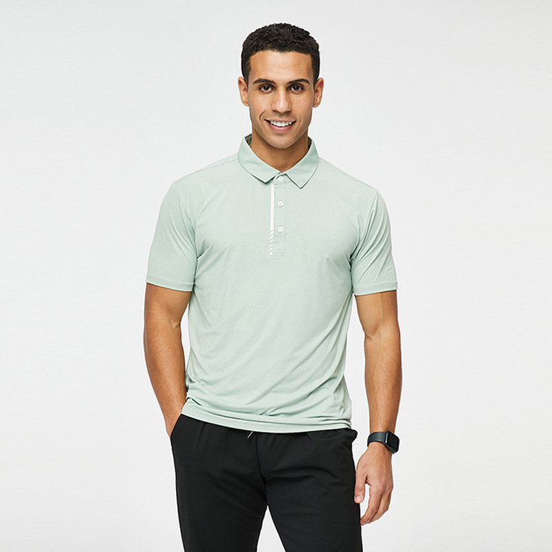 Verano de hielo-sensación transpirable de secado rápido Polo de los hombres de negocios ropa de manga corta casual solapa superior moda deportes ropa de fitness