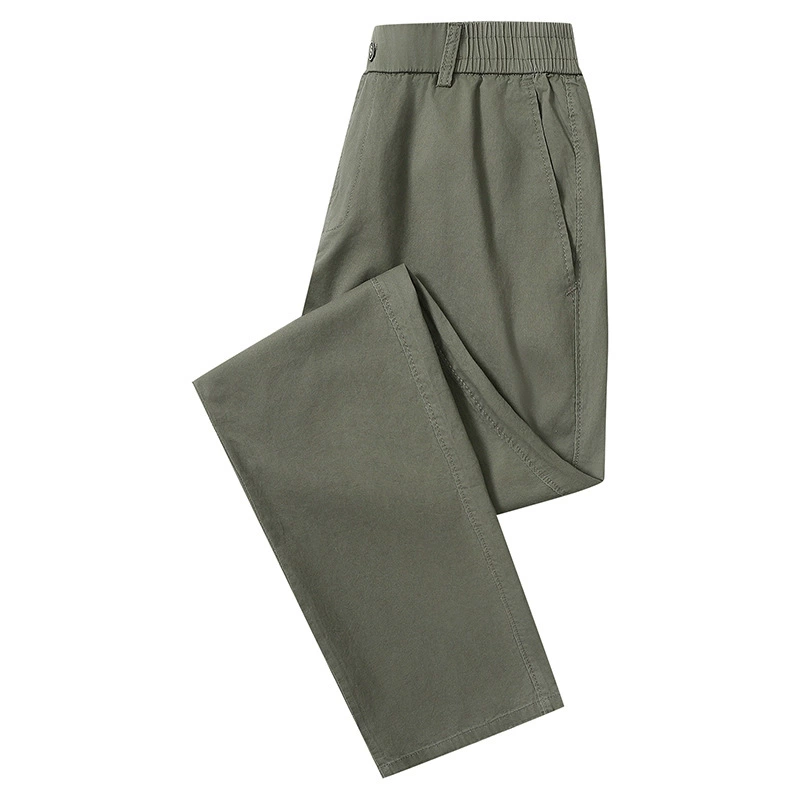 Высококачественные хлопчатобумажные 100% повседневные брюки дикие премиум-класса сплошной цвет новые прямые брюки дизайн весна и осень тонкий