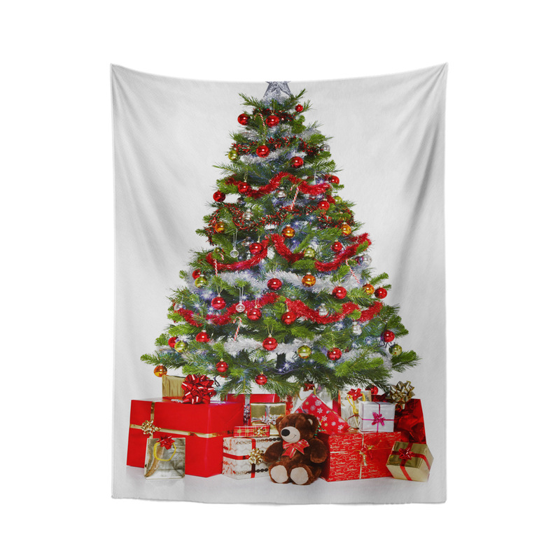 塗装平面クリスマスツリー印刷背景布対外貿易輸出スポットクリスマスツリークリスマス祝日家庭装飾壁布|undefined