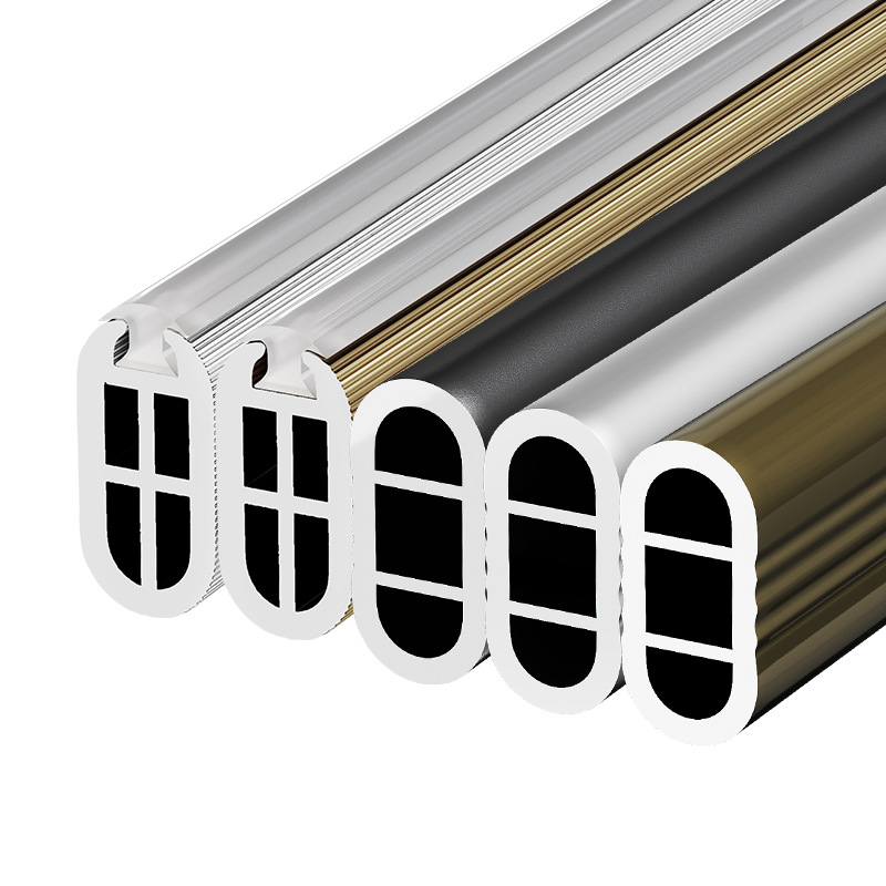 Engrosada armario percha Rod Holder ropa Polo armario interior plana transversal Barra de aleación de aluminio armario accesorios de hardware varilla ropa polo