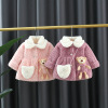 2022 new pattern girl cotton-padded clothes Korean Edition lattice Fur imitation Female baby thickening coat Western style children jacket wholesale