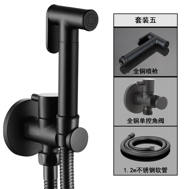 Limpiador de inodoro totalmente de cobre, enjuague presurizado, una entrada y una salida, pistola rociadora de inodoro, kit de pistola de descarga de inodoro