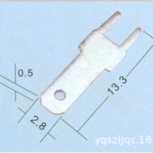 定制加工110插片端子,DJ610-2.8-2，2.8双脚线路板插片车载
