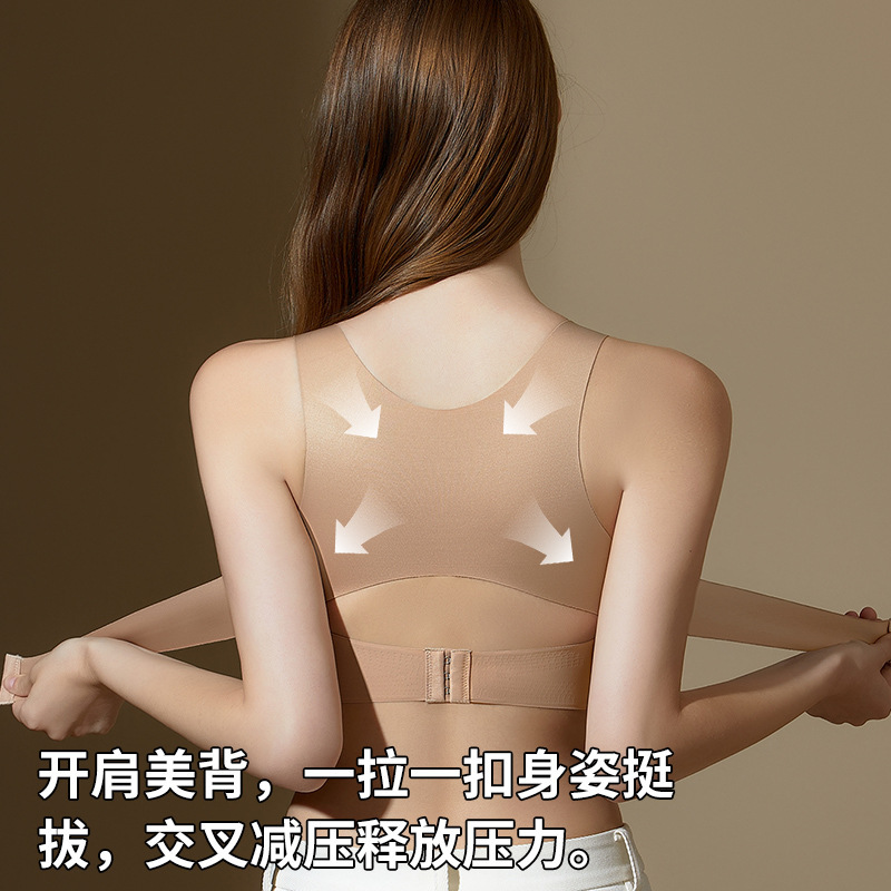 【Back Support with Front Closure】Adjustable Posture Correction, Lifting and Shaping, Beautiful Back Foundation Liquid Invisible Sports Bra Underwear for Women