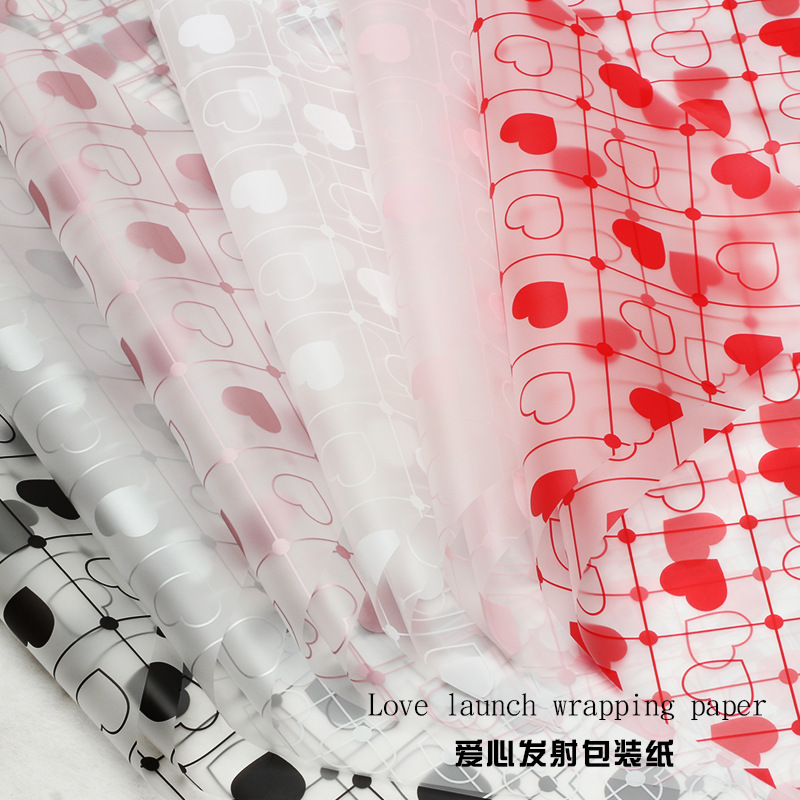 Huaxi amor lanzamiento pequeño papel de niebla fresco rosas envases de flores transparentes floristas materiales de ramo de flores