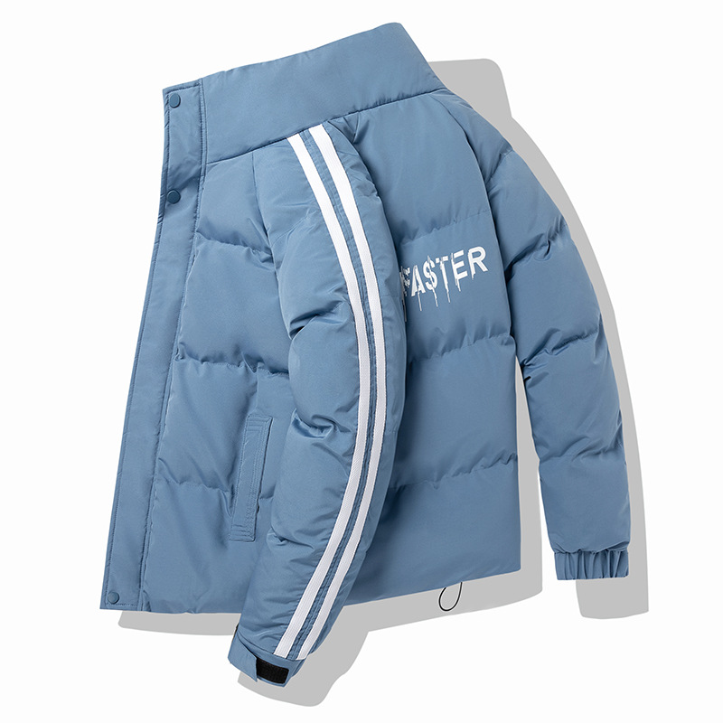 Capa de algodón de invierno de estilo masculino y masculino de cuello vertical ropa de algodón transfronteriza tendencia suelta chaqueta de algodón de estilo de puerto gruesa abrigo cálido