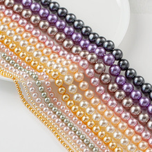 仿施家玻璃仿珍珠正圆4-12mm直孔手工串珠DIY饰品配件散珠