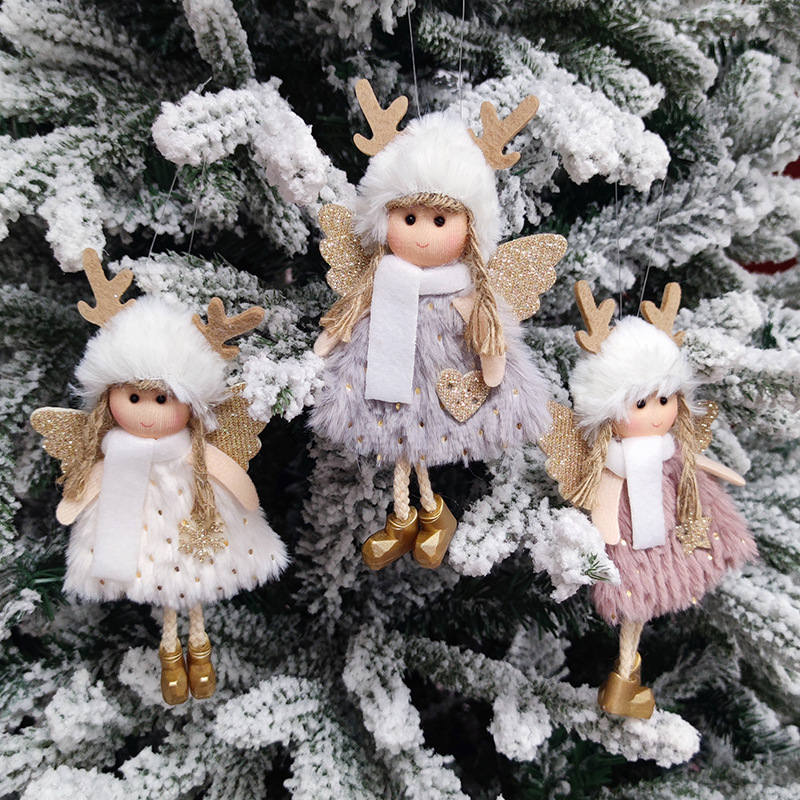 Cross-border Christmas Plush Angel Ornament Decoration Cute Doll Girl Gift Christmas Tree Ornament