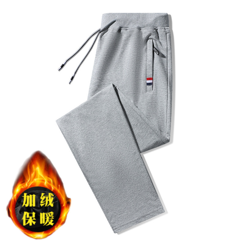 Men's Winter Casual Autumn and Winter Style Outdoor Sports Jogger Pants with Fleece Lining for Warmth and Cold Resistance, Height-Enhancing Long Pants with Fleece and Thickened Lining