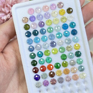 Trendy Popular In-Stock Colorful Fireworks Cut Sky Fire Cut 6mm 8mm Round Pointed Bottom Zircon Artificial Gemstone Loose Stone