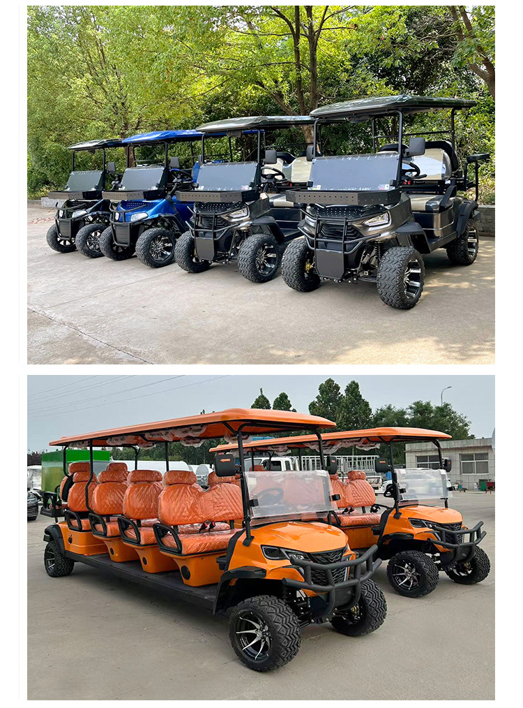 High-End Electric 2-4-6-Seater Golf Cart for Scenic Areas, Four-Wheel Patrol and Sightseeing Vehicle for Tourist Hotels