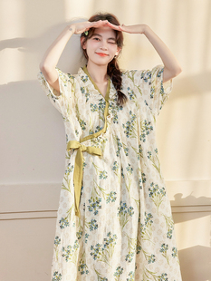 Women's Home Wearable Large Size Bathrobe, More Absorbent Than Pure Cotton Gauze, Thin 2025 New Pajama Dress with Chest Pad for Summer