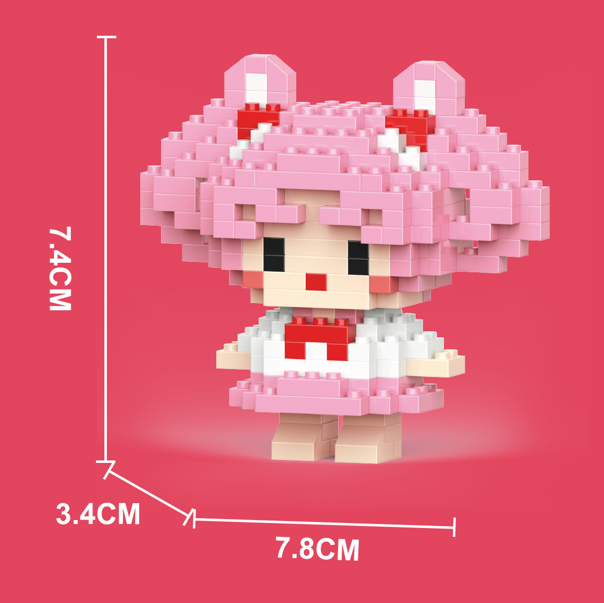 Compatible con LEGO gigante Panda flor azul lindo muñeca de dibujos animados montado bloques construcción juguete para niños puesto caja ciega al por mayor