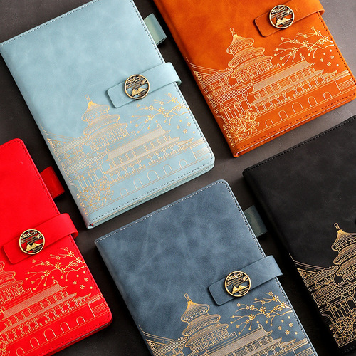 National trend notebook gift box set thickened retro Chinese style notepad A5 meeting record book customization