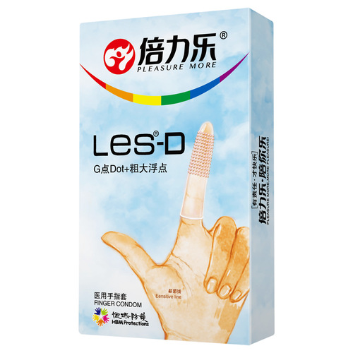 Bailile LES-1-D Female Same-Sex Medical Finger QQ Sleeve Condom G-spot Beads Anal Plug Safe Condom Sex Toys