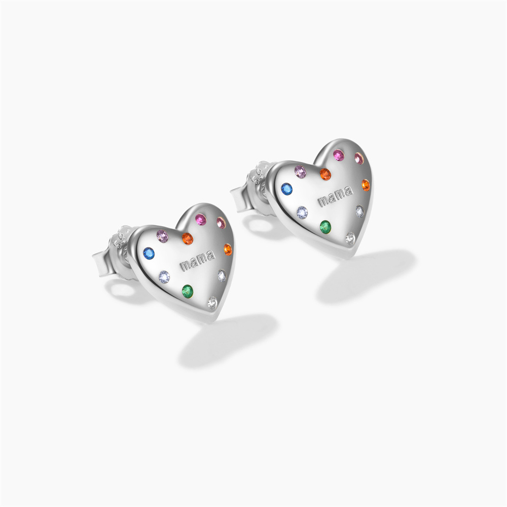 4g Weight 925 Sterling Silver Ear Needle Material Zircon Inlay Material Ear Studs Classification 1 Pair Quantity Holiday, Daily Occasion 925 Sterling Silver Material Heart Shape Pattern Women's Gender Plating Design Elegant, Simple Style Style 1 Pair 925 Sterling Silver Zircon Heart Shape Ear Studs 28