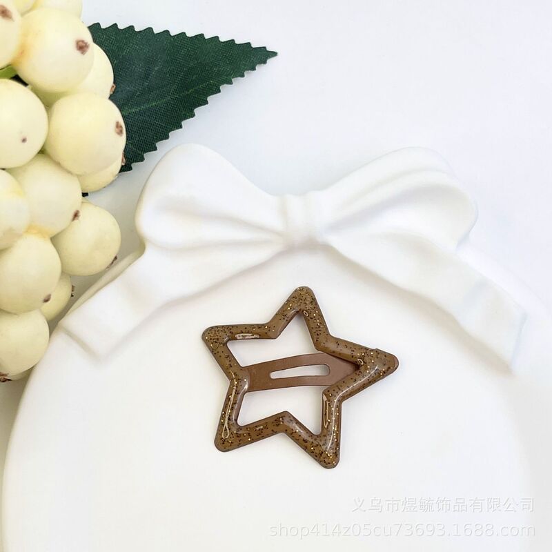 糖果色滴油星星发夹儿童五角星夹子BB夹碎发刘海夹手工发卡批发|undefined