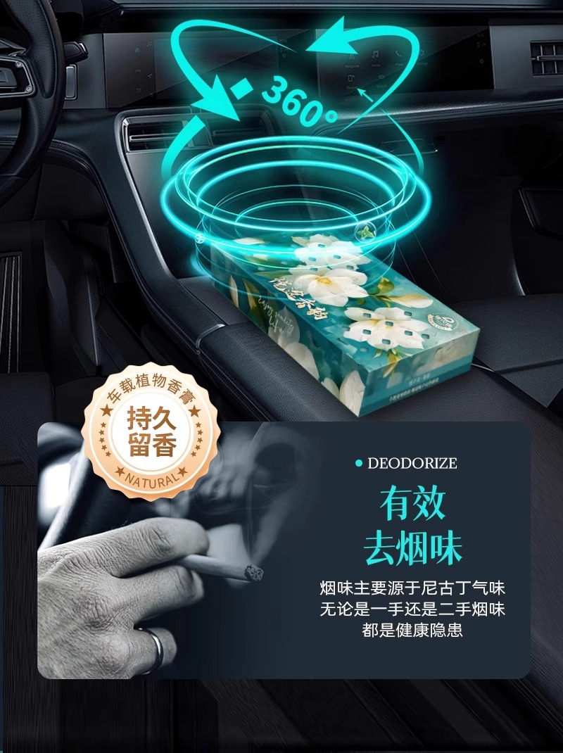 Car Air Freshener Car Balm Solid Fragrance Brick Long-Lasting Light Fragrance Car Odor Removal Deodorizing Aromatherapy