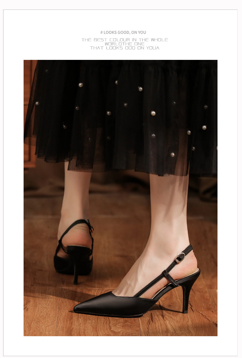 7755D Front Wrap Back Open Sandals Thin Heel High Heels Commuting Versatile Style High-end Professional Women's Shoes_voghion.com