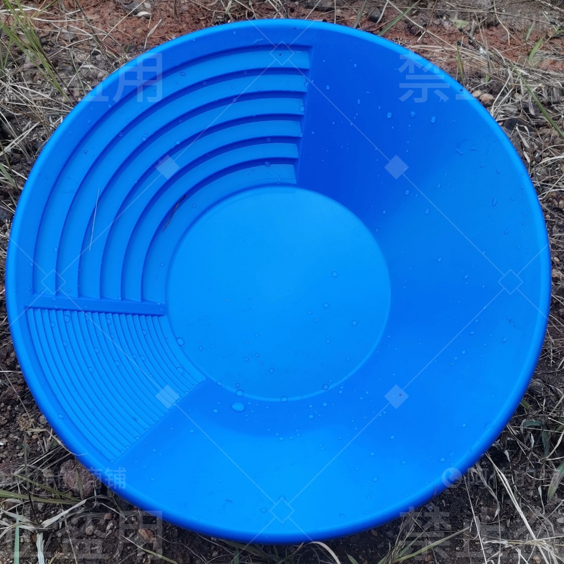 淘金盆38CM户外便携手摇洗金盆淘金沙铲大号加厚淘金盘淘金沙工具