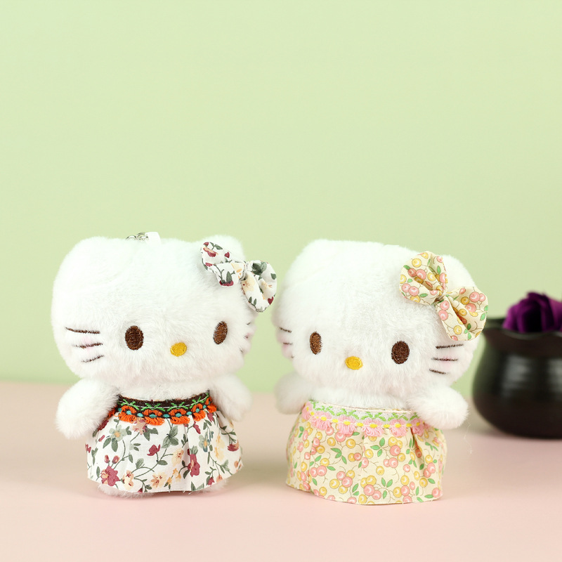 Lindo gatito lindo colgante peluche muñeca pequeña fragancia KT gato bolso colgante llavero muñeca