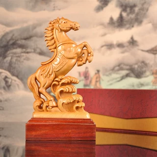 直供崖柏木雕刻马摆件木雕马车摆家居摆饰木质工艺品