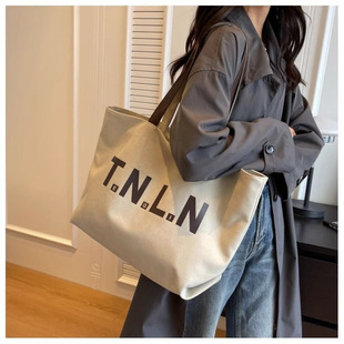 Canvas Tote Bag Original Japanese Style Bucket Canvas Bag Tote Zipper Lunch Box Simple Bag Women's Versatile Bag